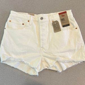 NEW NWT Levi’s 501 Shorts White Size 31 High Rise